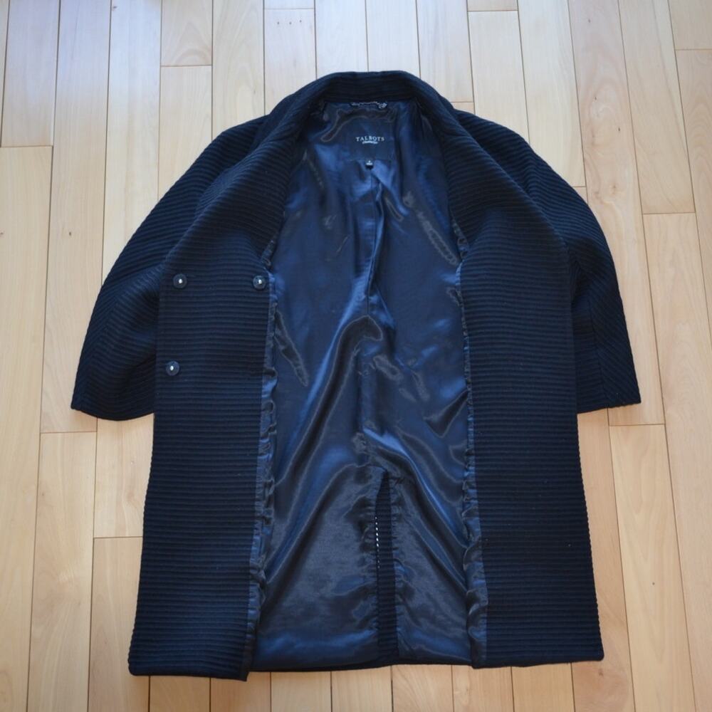 Talbots Pea Coat Textured Jacket Black Size 8 - Picture 5 of 5